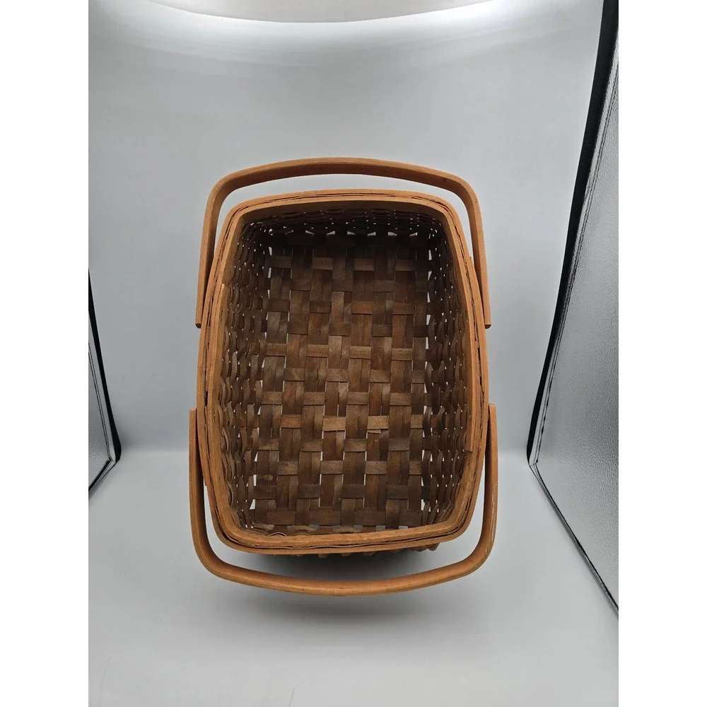 Unbranded‎ Woven Wood Curly Shaggy Basket Brown Good Farmhouse Decor 12x10x6